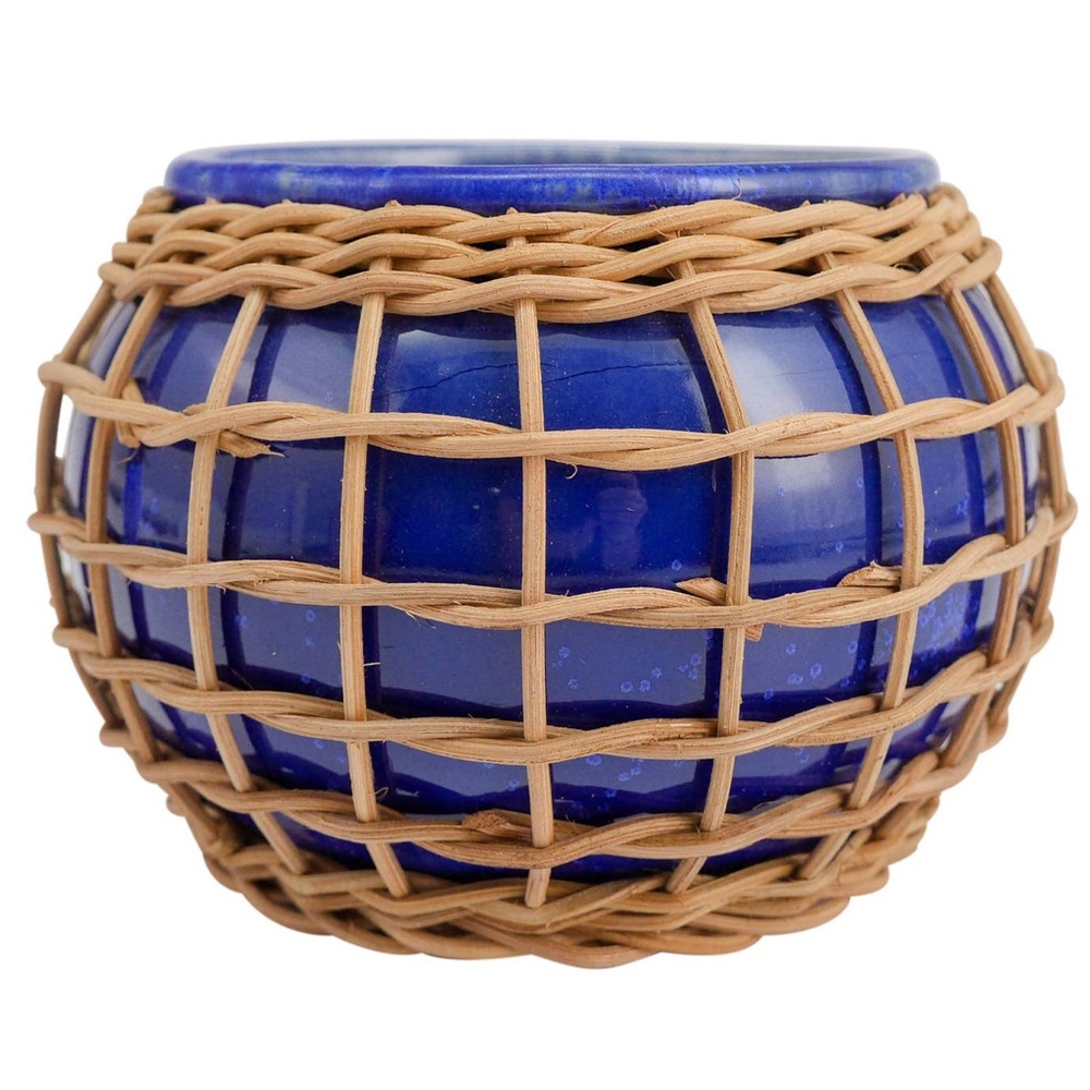 Rattan Planter Blue Indigo